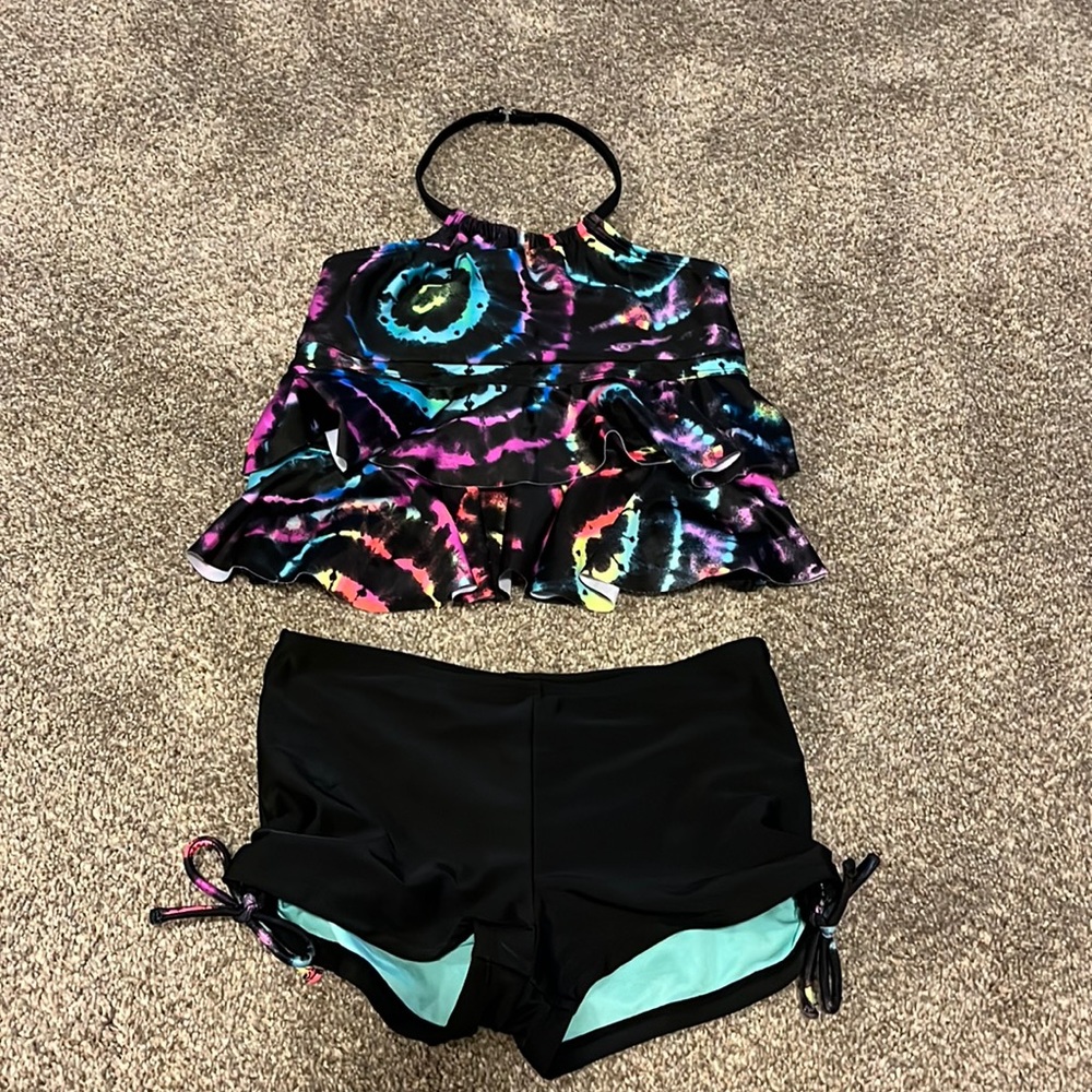Back and marble bathing suit
